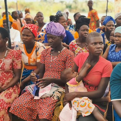 Mothers and children at a community outreach session