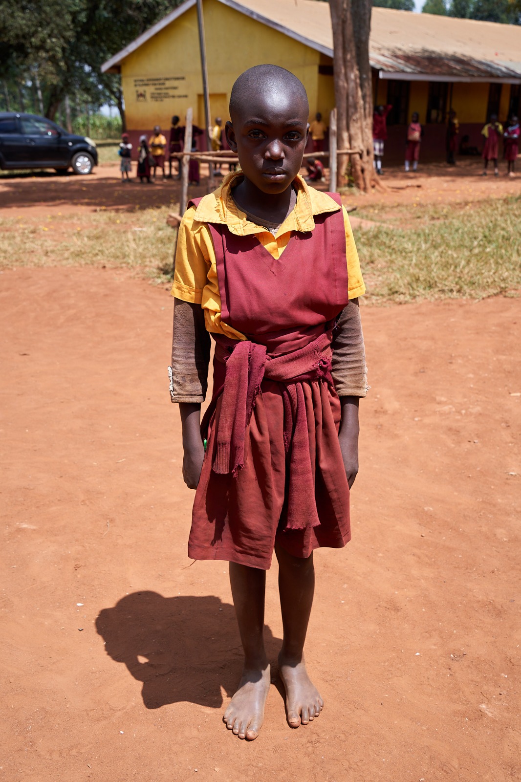 Before: a learner in mismatched, ill-fitting clothing